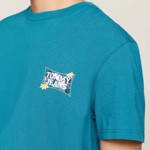 Tommy Jeans Flower Power T-shirt Donker Blauw