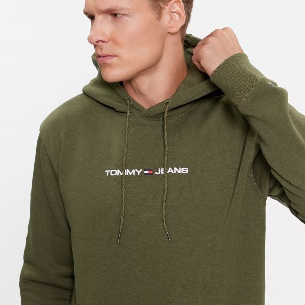 Tommy Jeans Linear Hoodie Donker Groen