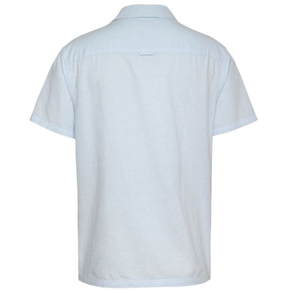 Tommy Jeans Linen Blend Camp Overhemd Licht Blauw