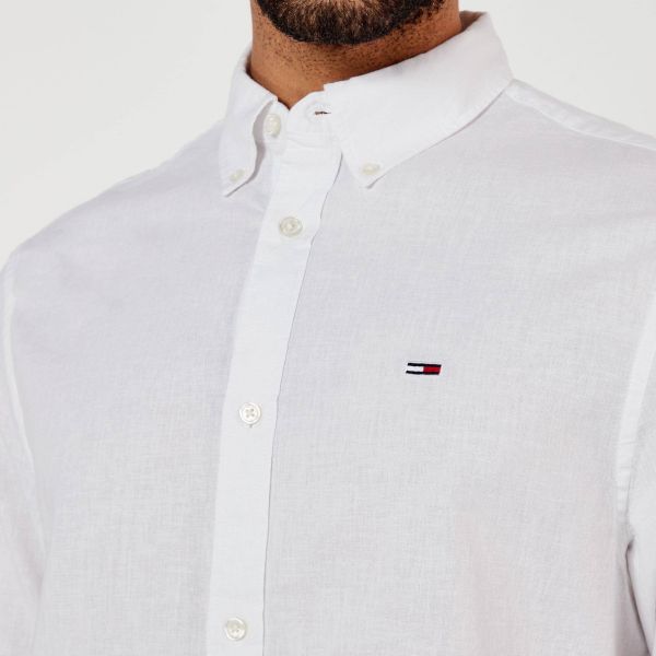Tommy Jeans Linen Blend Overhemd Wit