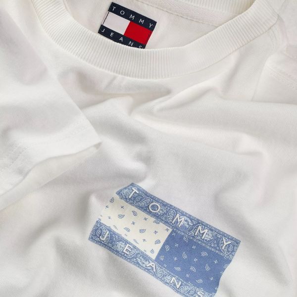 Tommy Jeans Paisley Flag T-shirt Wit
