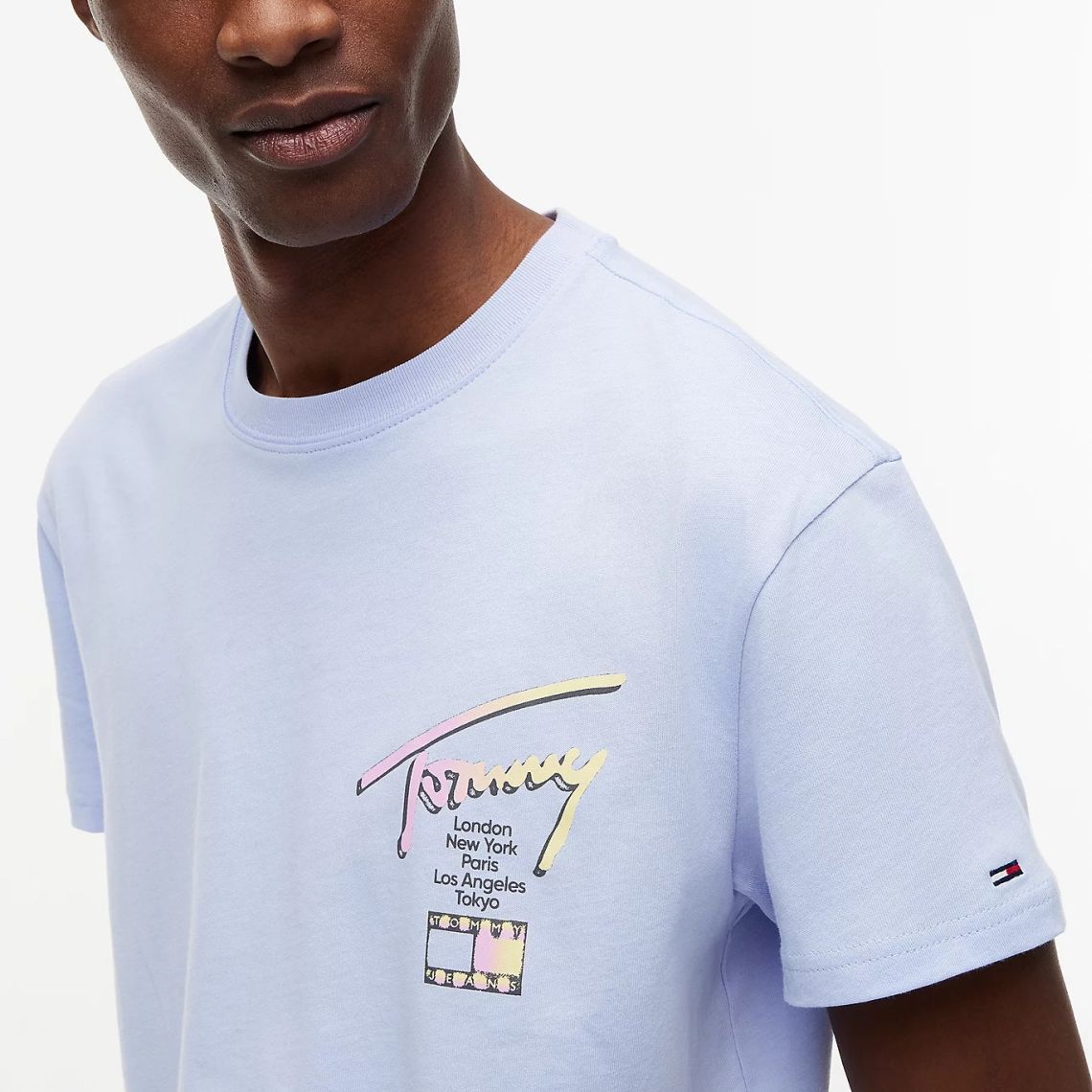 Tommy Jeans Regular City Sign T-shirt Licht Blauw