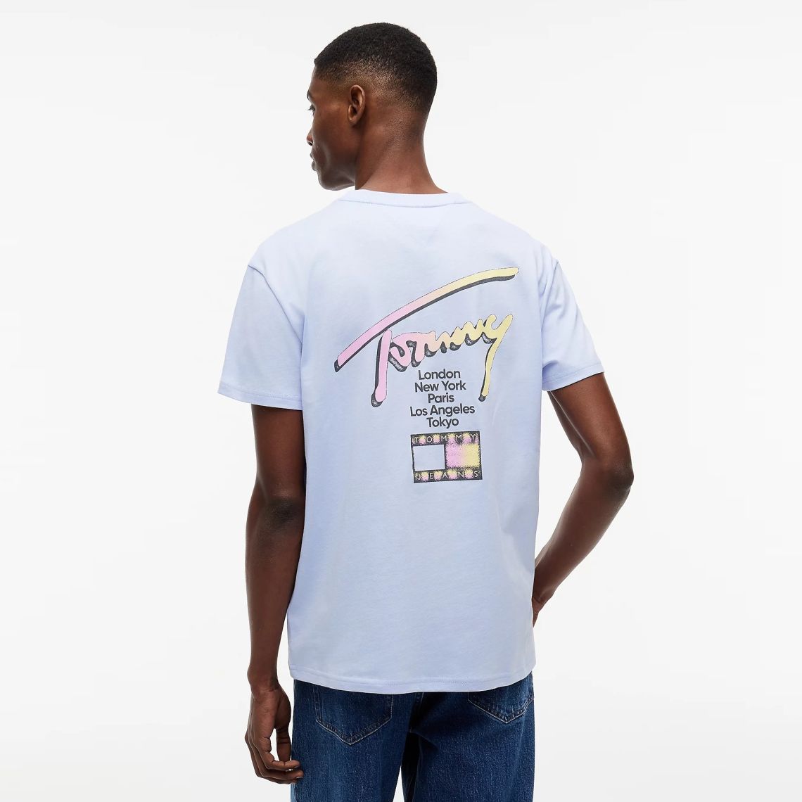 Tommy Jeans Regular City Sign T-shirt Licht Blauw