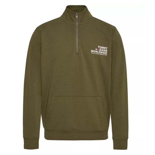 Tommy Jeans Regular Entry Graphic Half-Zip Sweater Donker Groen