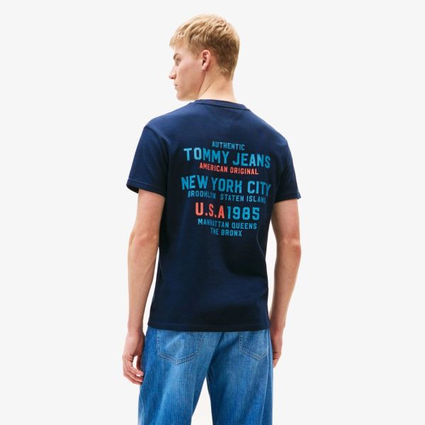Tommy Jeans USA Script T-shirt Navy