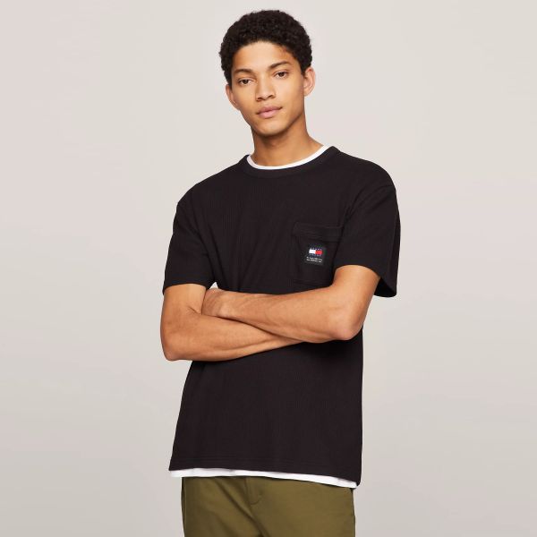 Tommy Jeans Waffle Pocket T-shirt Zwart