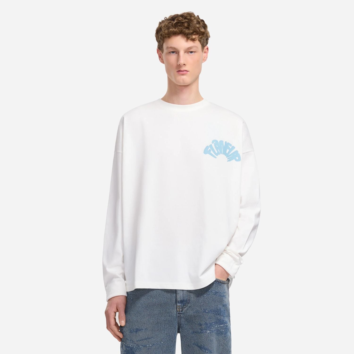 Flâneur Sounds Good Longsleeve T-shirt Wit