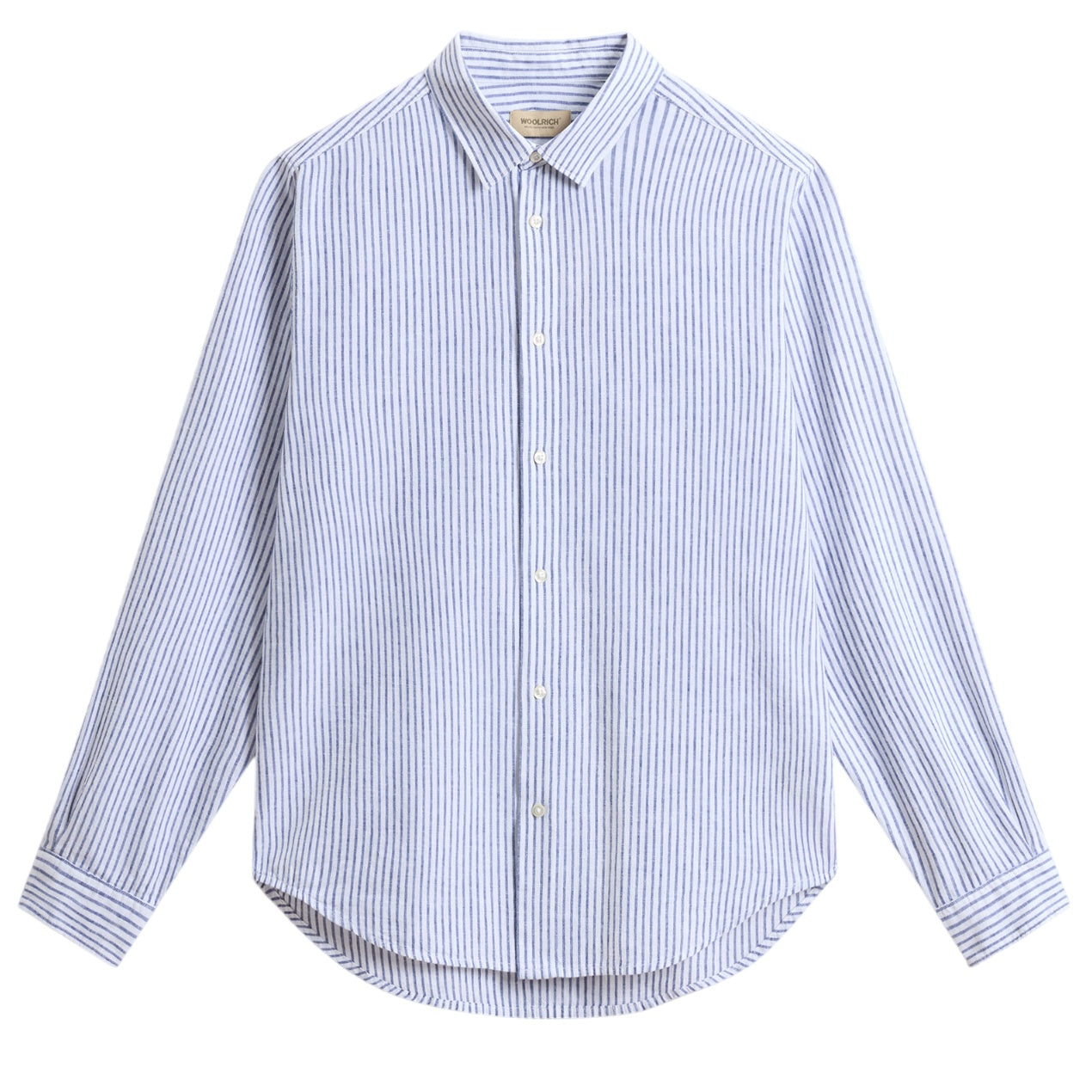 Woolrich Linen Striped Overhemd Blauw