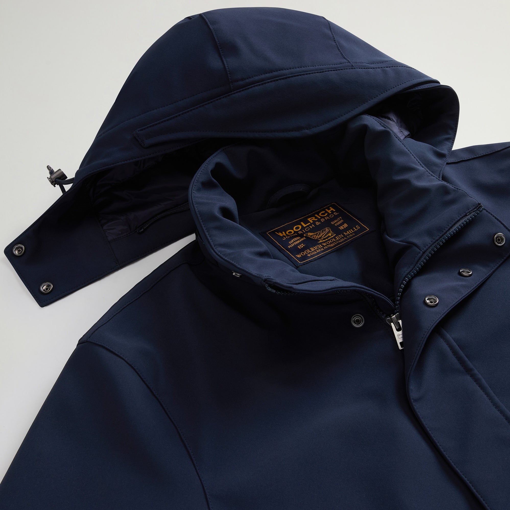 Woolrich Barrow Mac Coat Soft Shell Jacke Marine