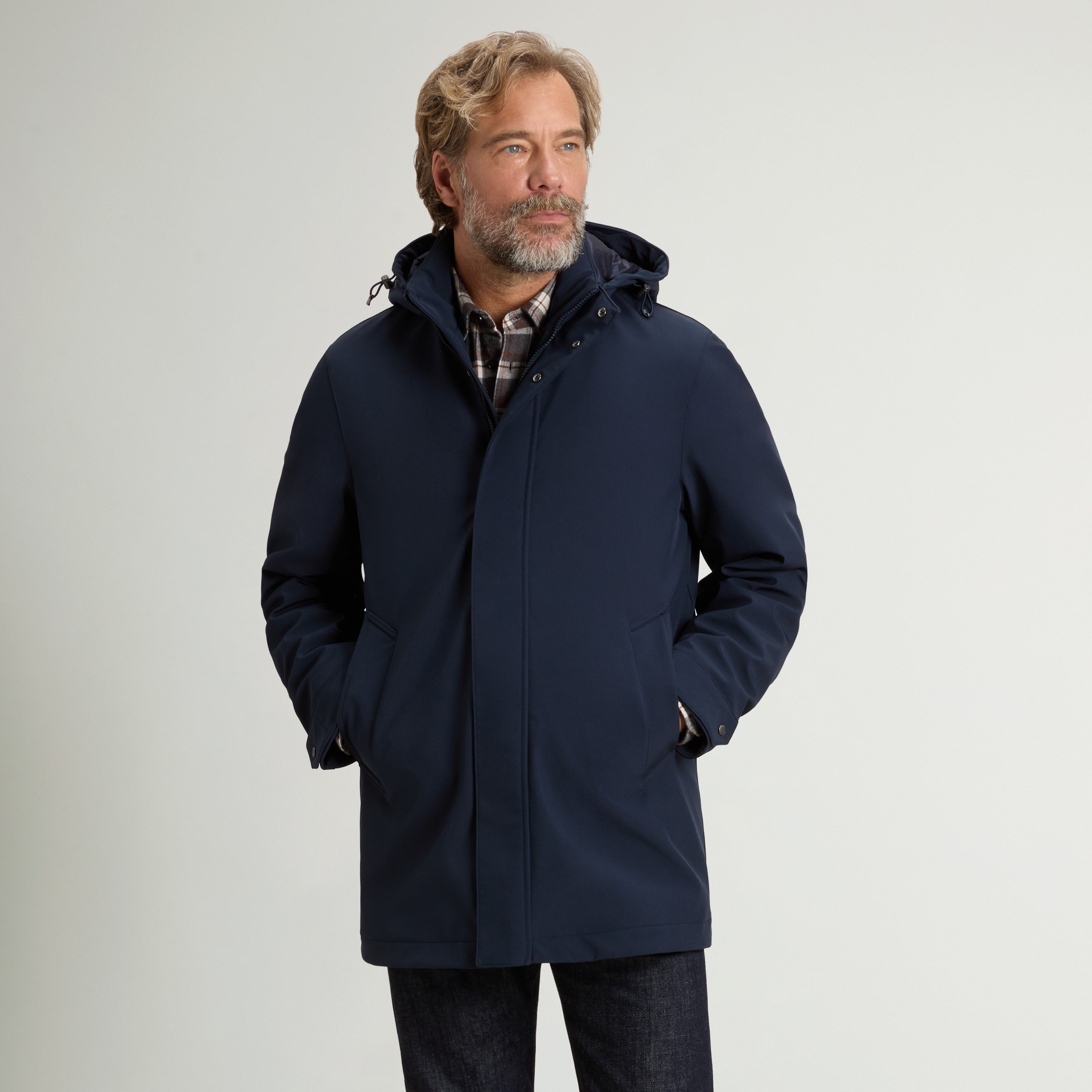 Woolrich Barrow Mac Coat Soft Shell Jacke Marine