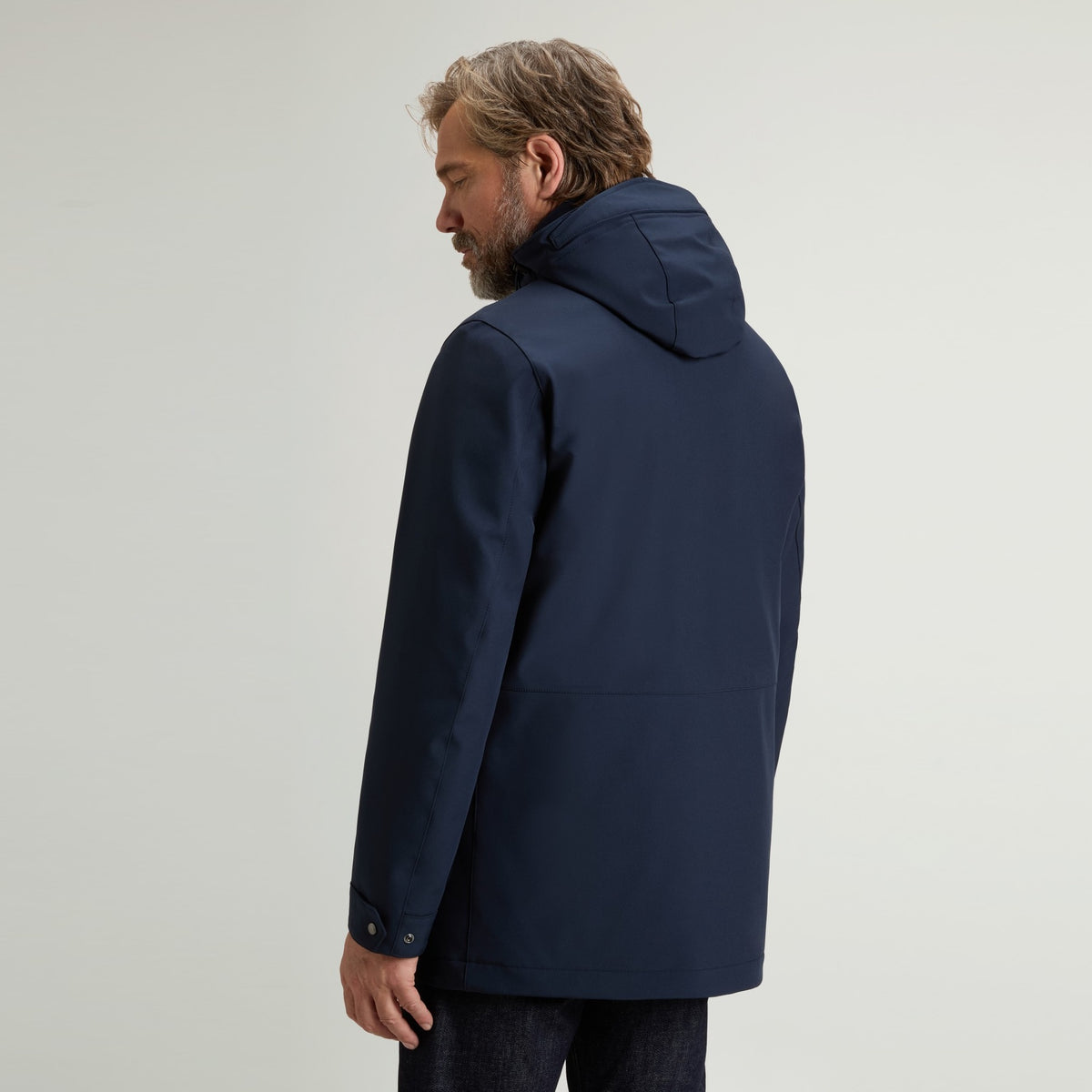 Woolrich Barrow Mac Coat Soft Shell Jacke Marine
