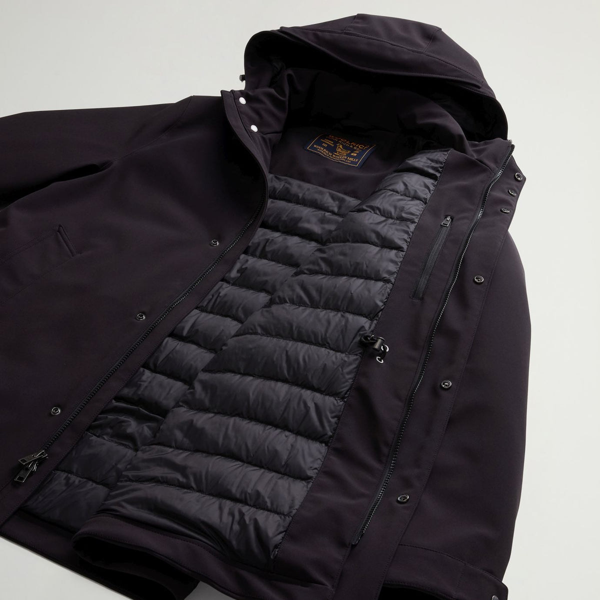 Woolrich Barrow Mac Coat Soft Shell Jacke Schwarz