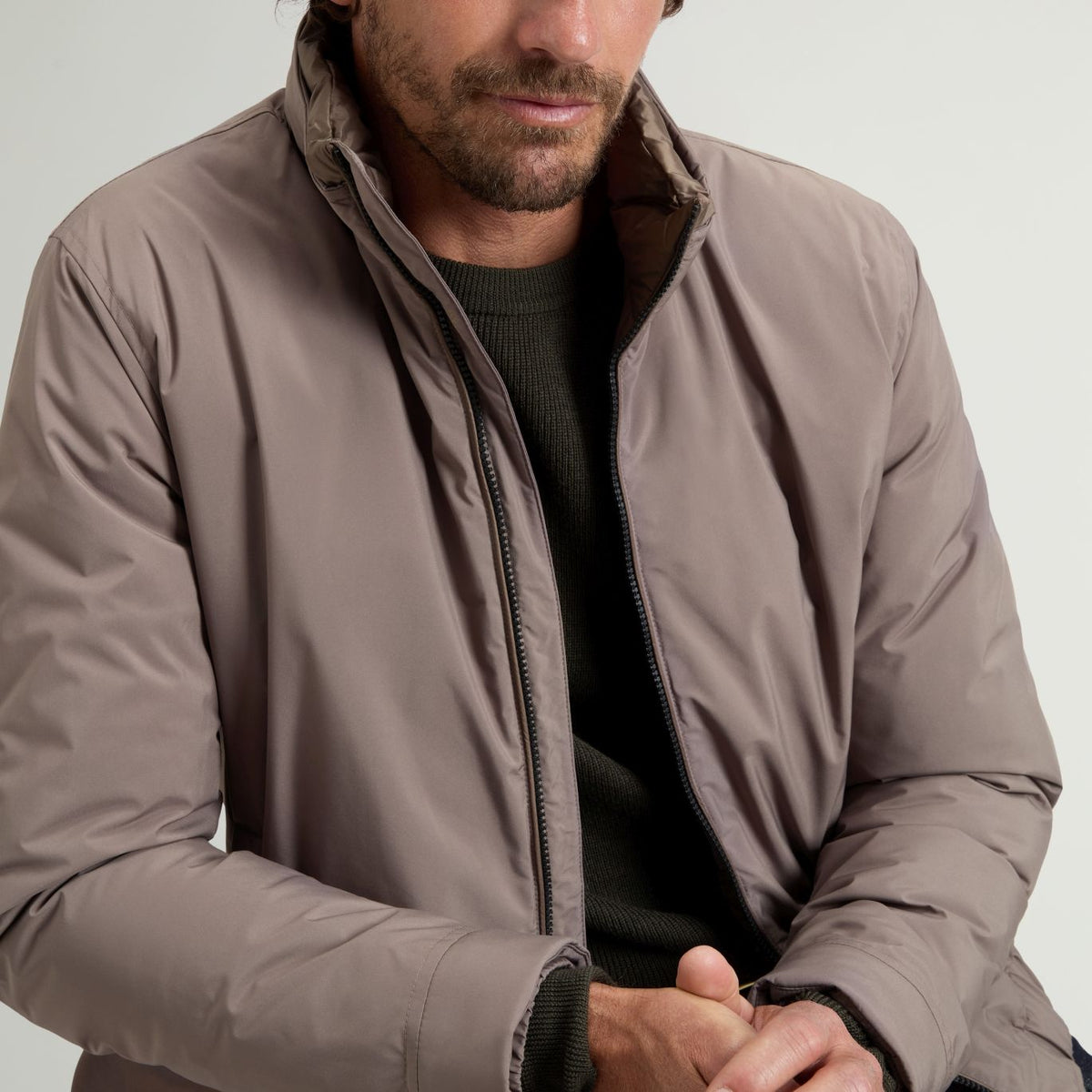 Woolrich Cloud Lewis Bomber Jacke Braun