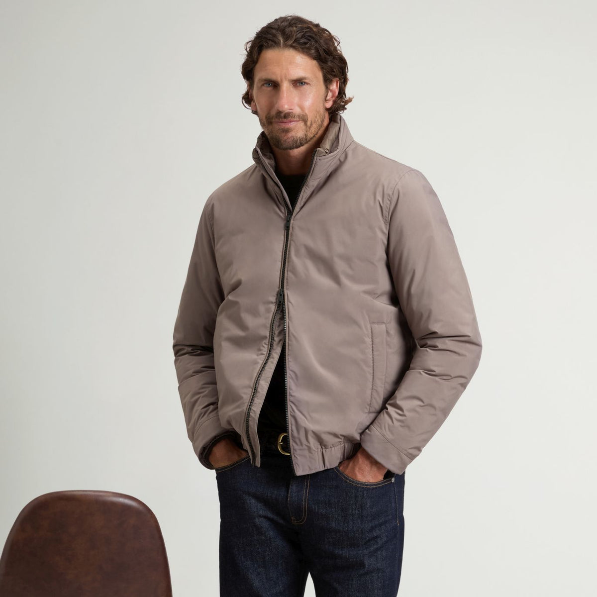 Woolrich Cloud Lewis Bomber Jacke Braun