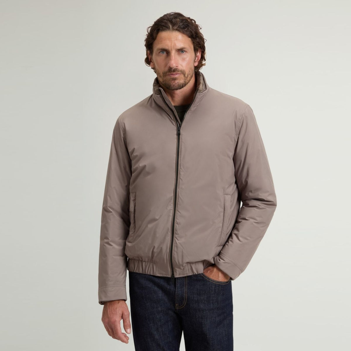 Woolrich Cloud Lewis Bomber Jacke Braun