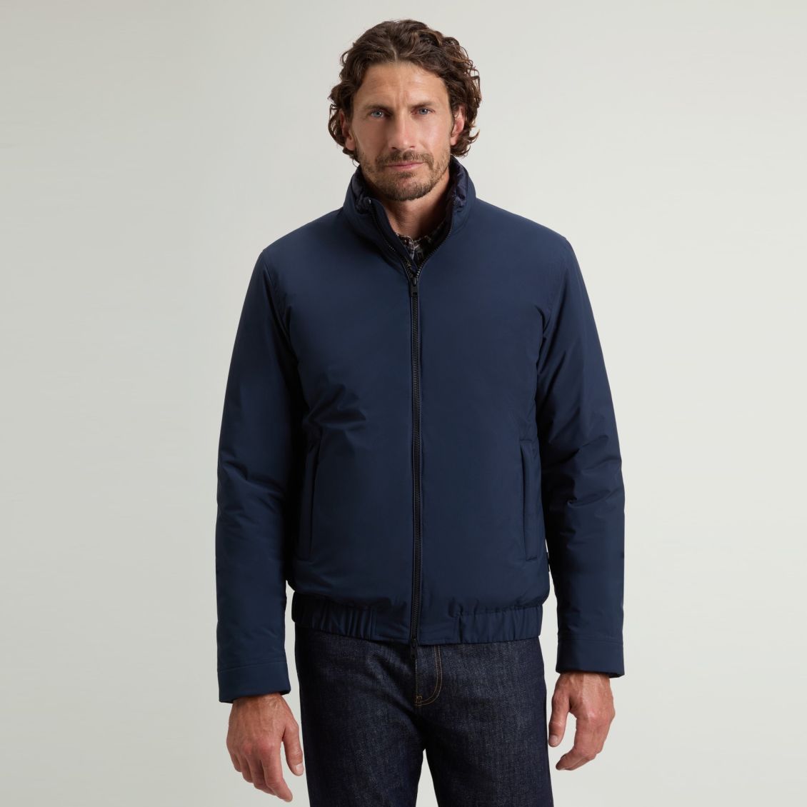 Woolrich Cloud Lewis Bomber Jacke Marine