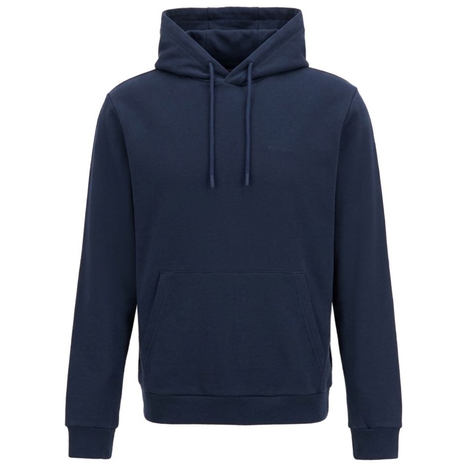Woolrich Logo Interlock Kapuzenpullover Marine