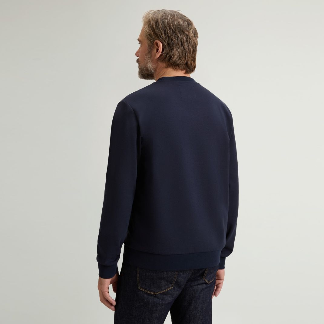 Woolrich Logo-Interlock-Pullover Marine
