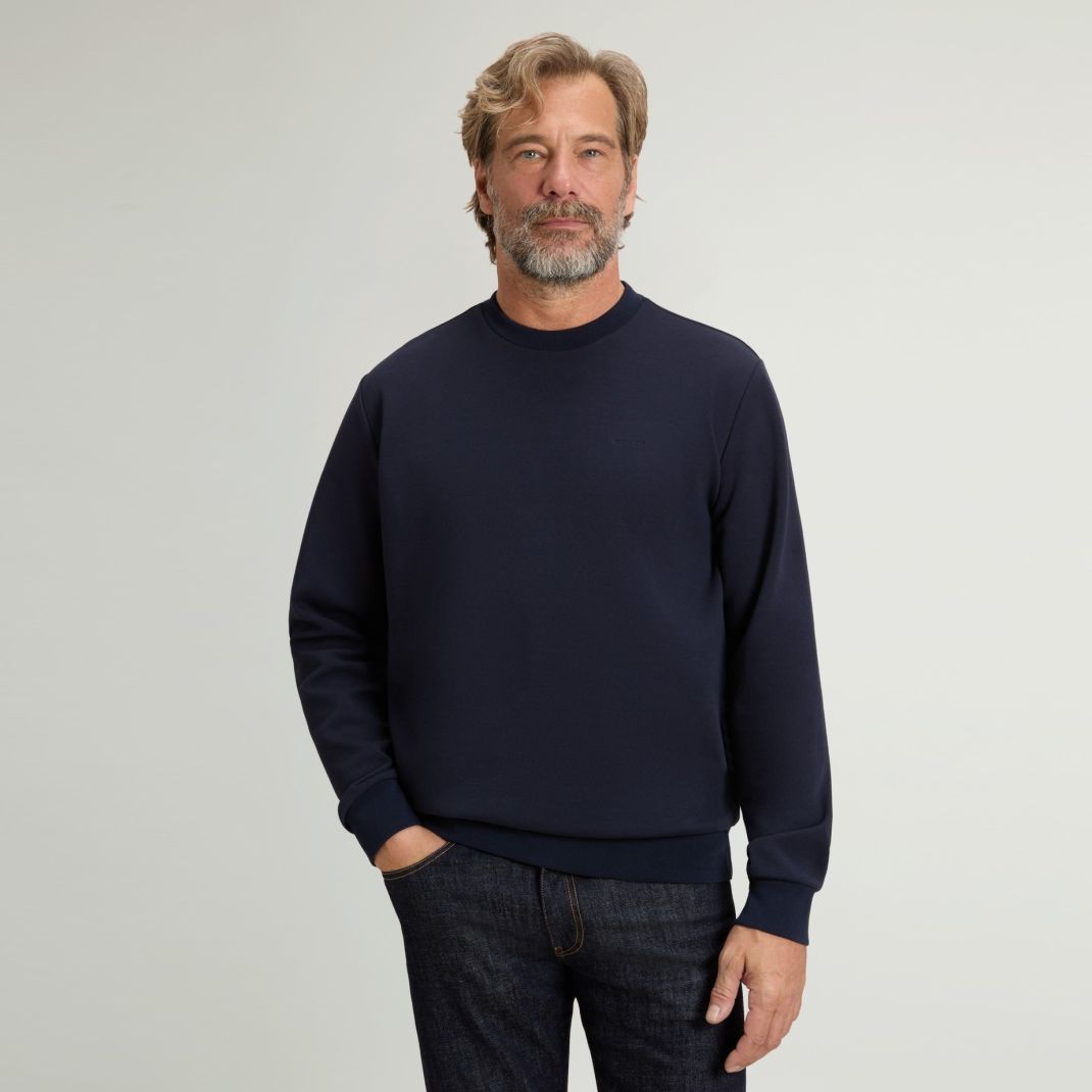 Woolrich Logo-Interlock-Pullover Marine