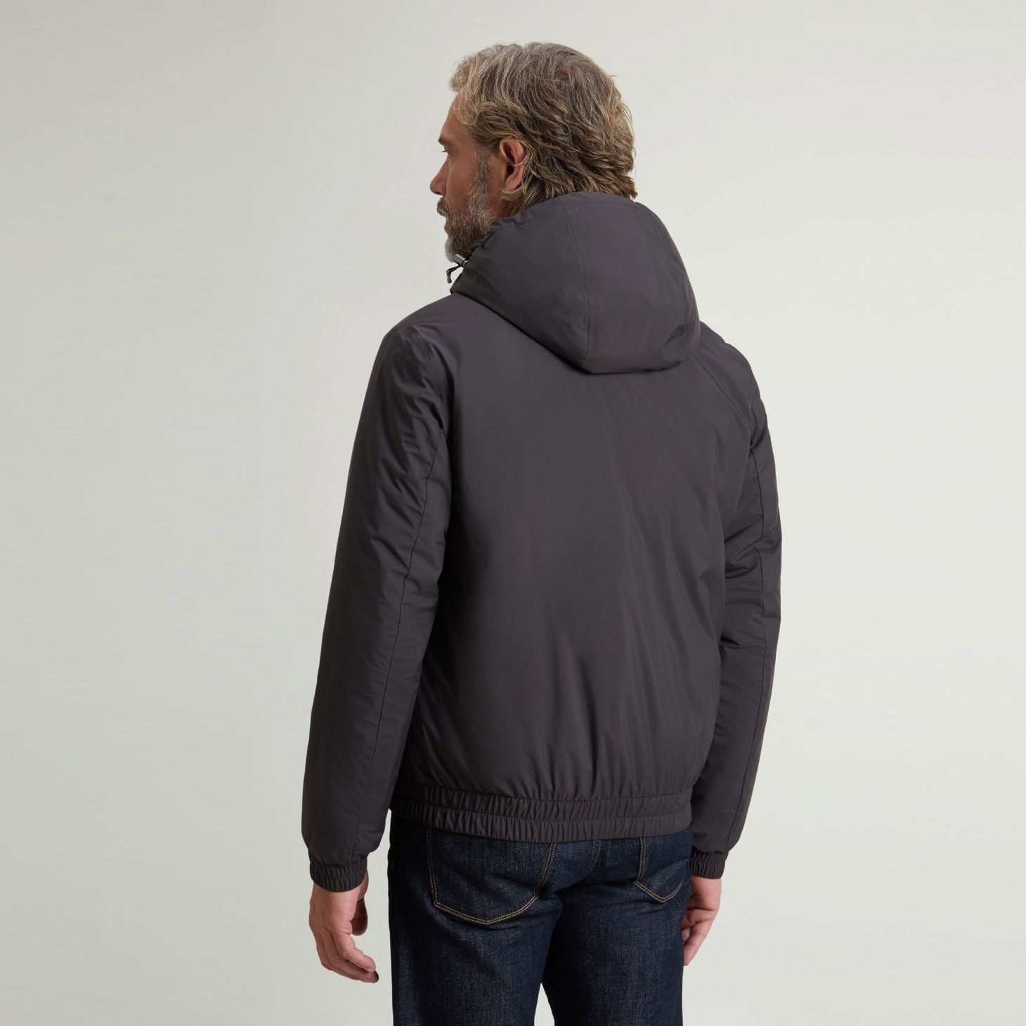 Woolrich Micro Ripstop Hooded Jacke Anthrazit