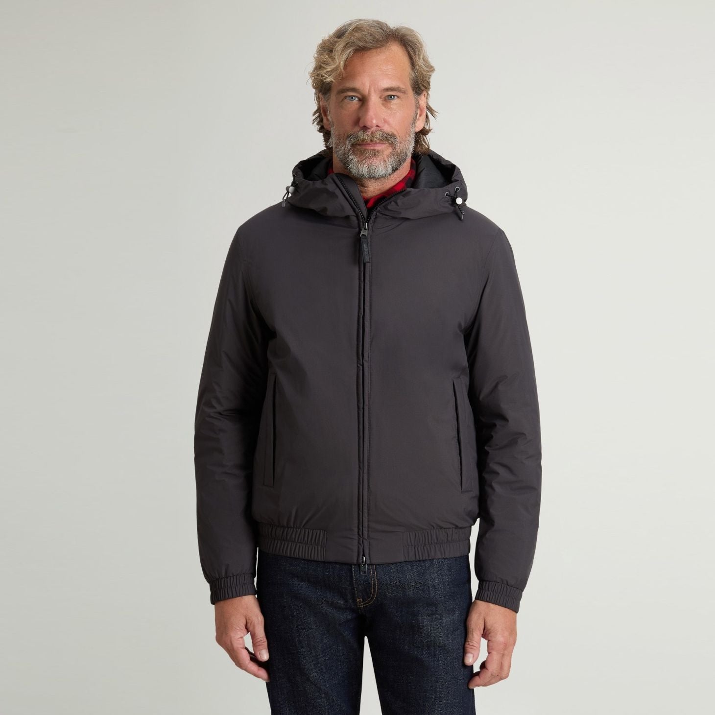Woolrich Micro Ripstop Hooded Jacke Anthrazit