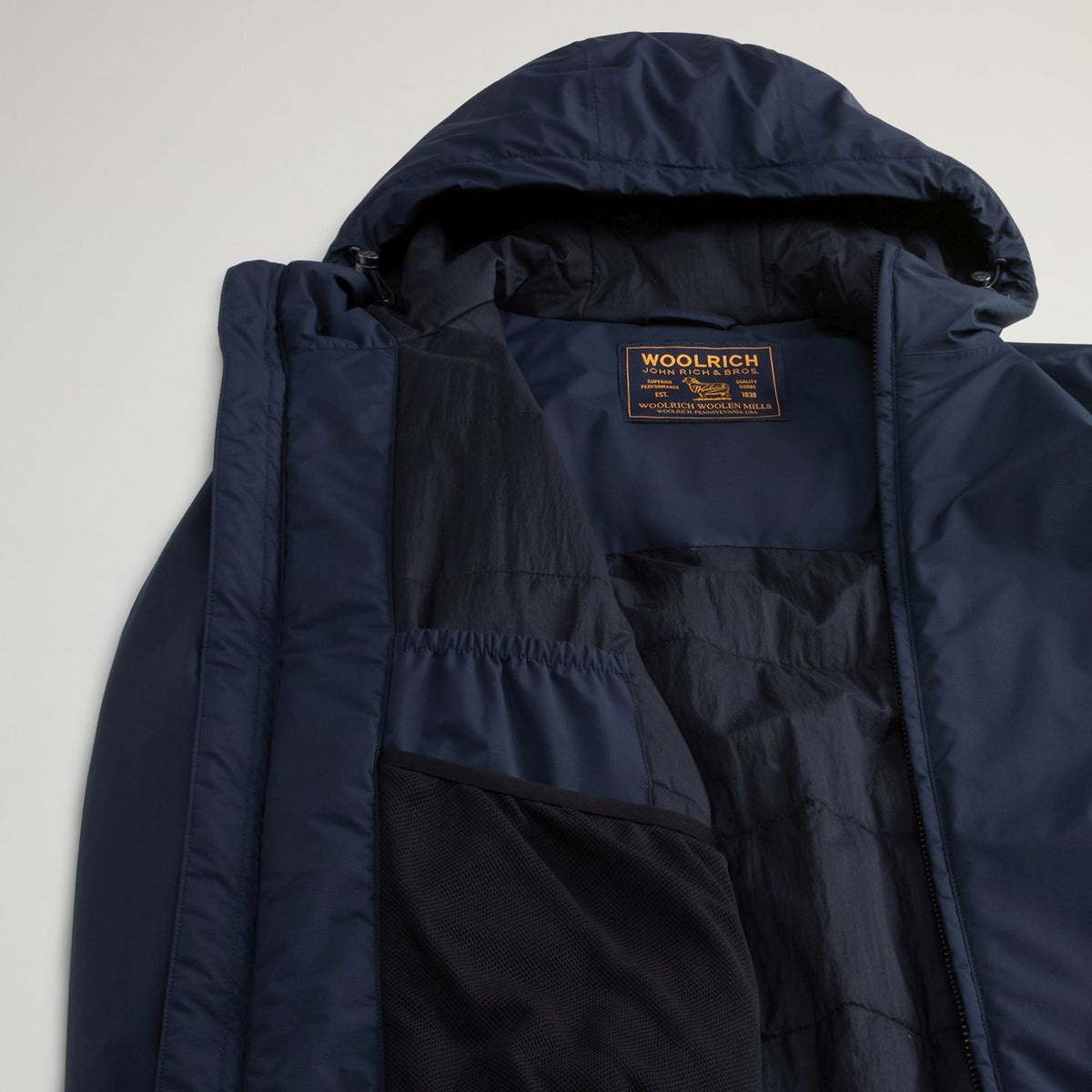Woolrich Micro Ripstop Hooded Jacke Marine
