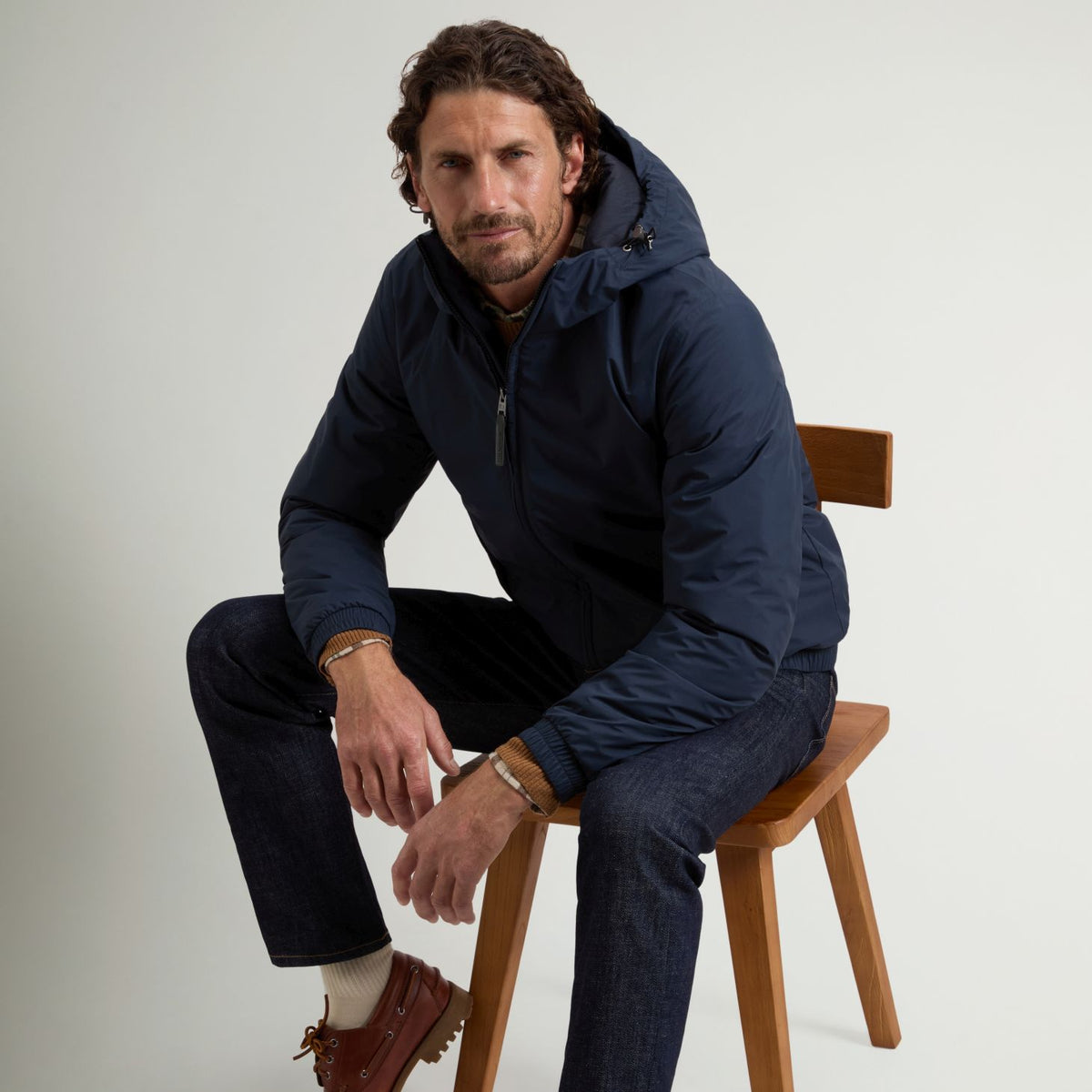 Woolrich Micro Ripstop Hooded Jacke Marine