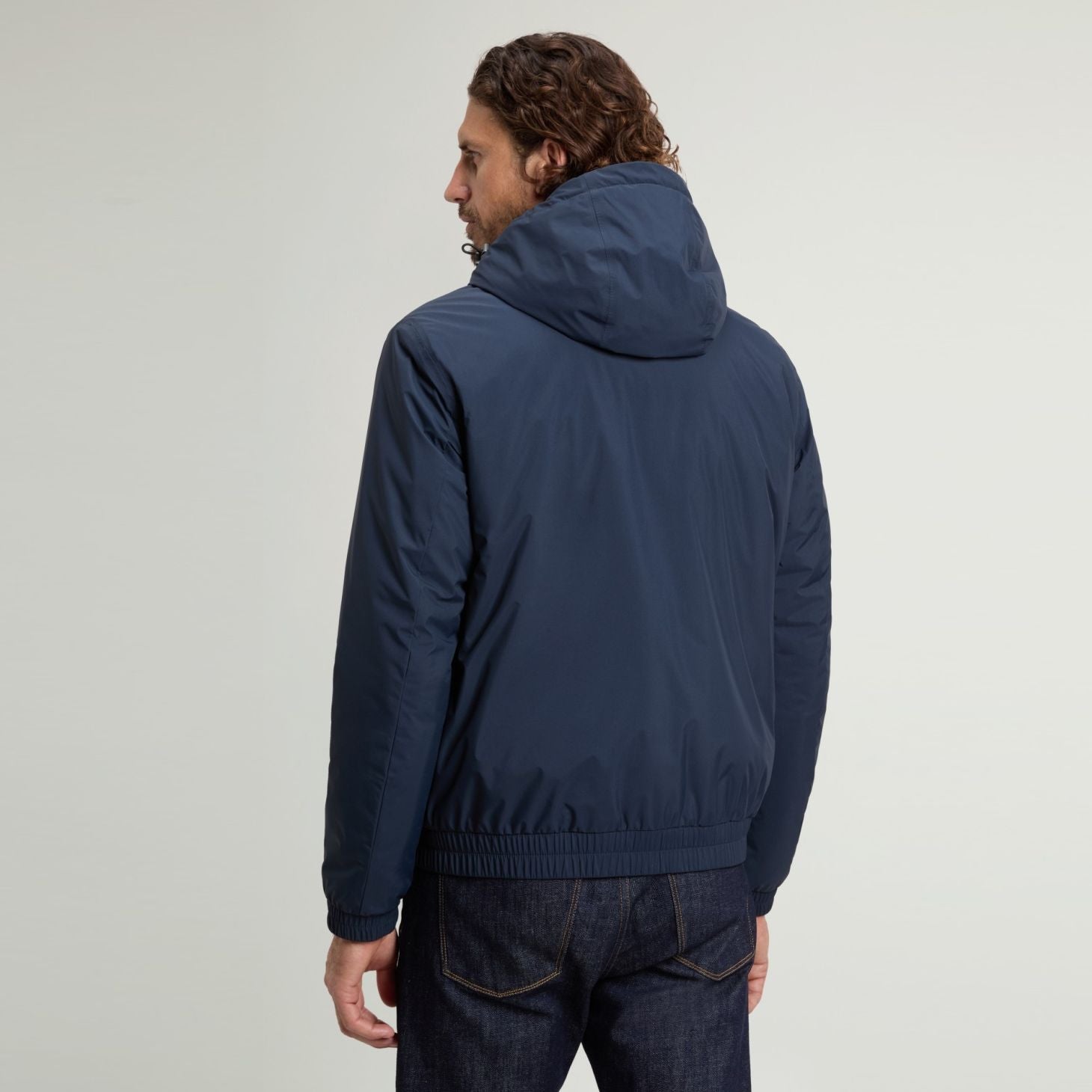 Woolrich Micro Ripstop Hooded Jacke Marine