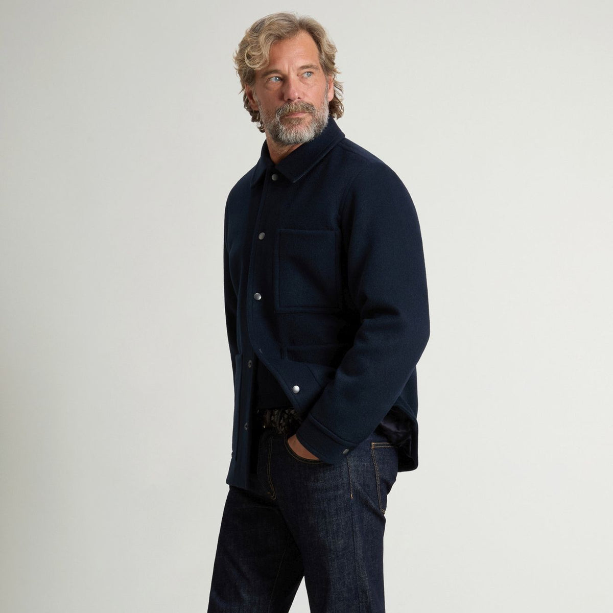 Woolrich Wool Chore Coat Überhemd Marine