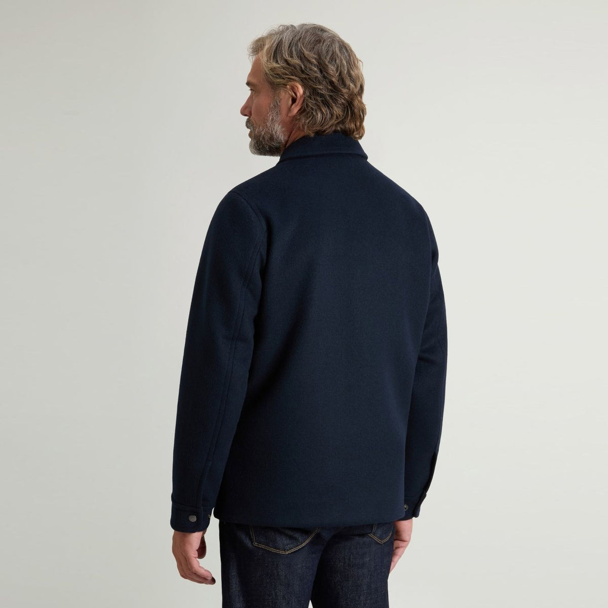 Woolrich Wool Chore Coat Überhemd Marine