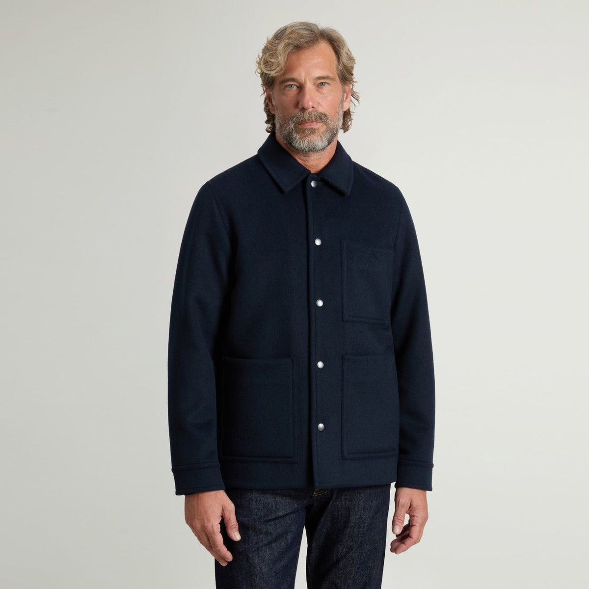 Woolrich Wool Chore Coat Überhemd Marine