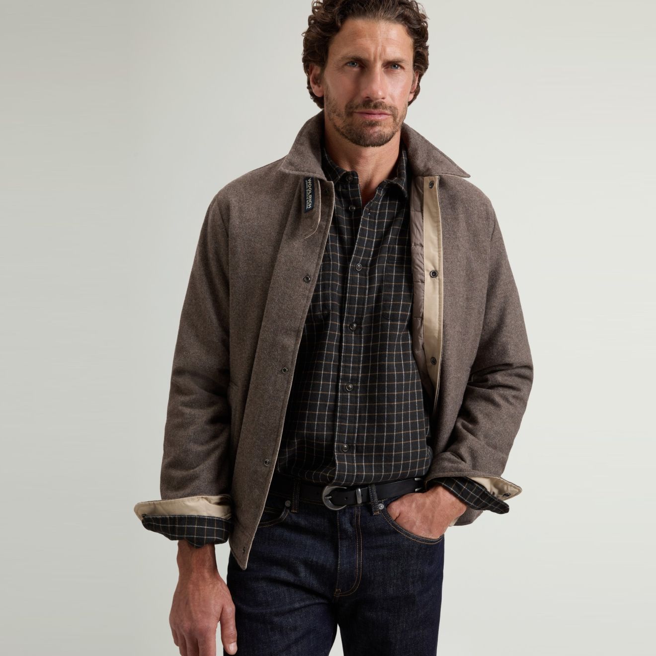Woolrich Woll Keating Überhemd Braun